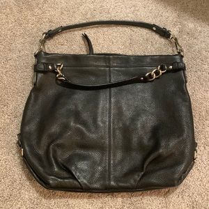 Coach Black Pebbled Brooke Leather Hobo Shoulder Bag